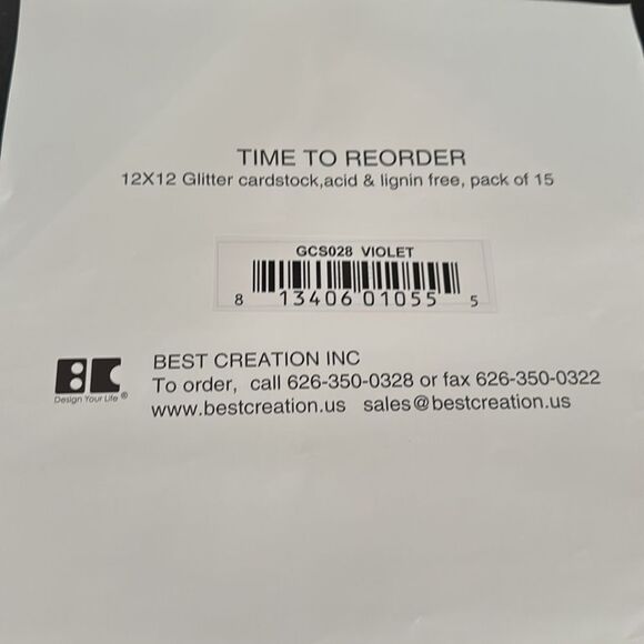 Violet Glitter Cardstock – 12x12 Craft Paper by Best Creation (14 Sheets) - Picture 5 of 8